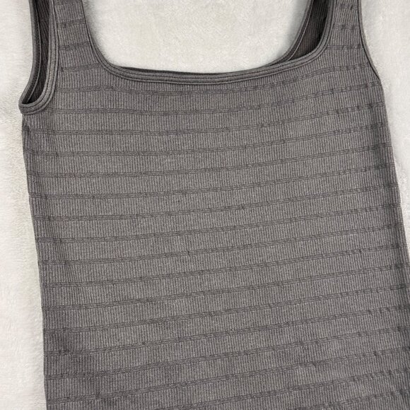 Intimately Free People Ribbed Tank Top Gray XS/S—Stretchy Seamless Square Neck - Picture 6 of 8